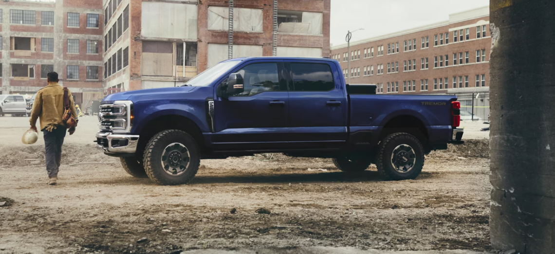 The 2026 Ford Super Duty parked at a job site