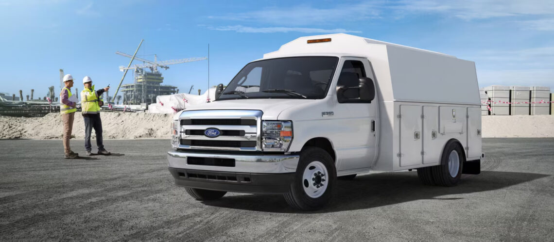 Ford E-Series Cutaway van at a worksite